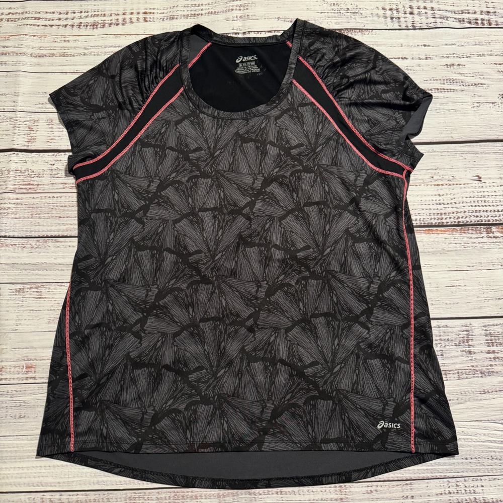 Asics Running Athletic Sports Shirt Gray and Pink Women's Size XL